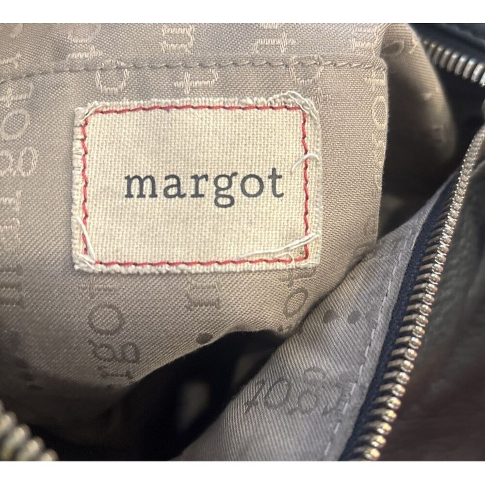Margot New York Black Pebbled Leather Shoulder Crossbody Bag Medium Size - Picture 4 of 10